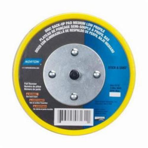 Norton®NorGrip® 63642543712 Low Profile Medium Density Backup Pad With (5) Screws, 8 in Dia Pad, Hook and Loop Attachment