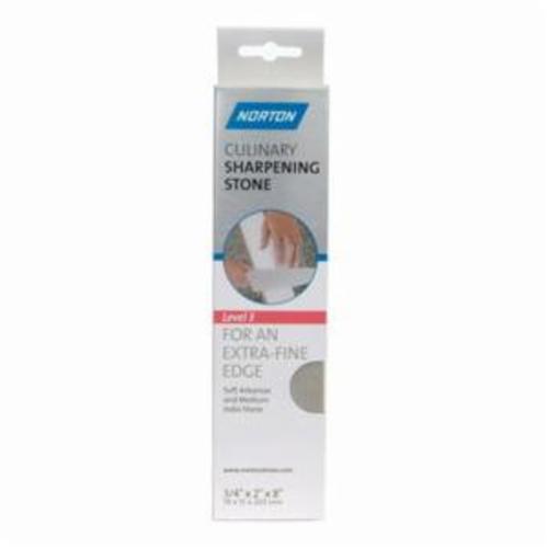 Norton® India® 66243592753 Combination Grit Sharpening Benchstone, 8 in L x 2 in W x 3/4 in H, 240 Grit