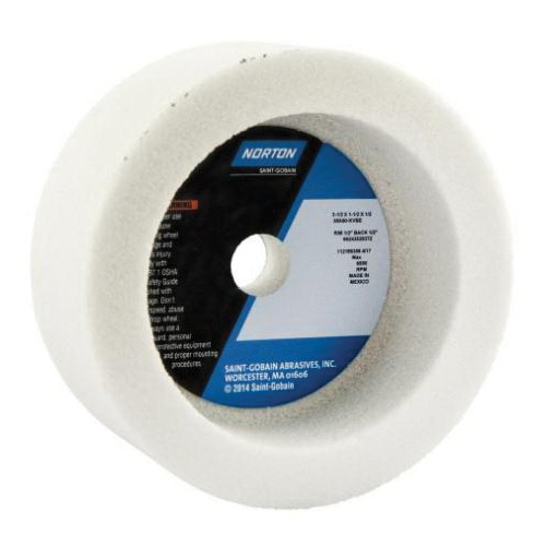 Norton® 66252830842 38A Toolroom Wheel, 5 in Dia x 1-1/2 in THK, 1-1/4 in Center Hole, 46 Grit, Aluminum Oxide Abrasive