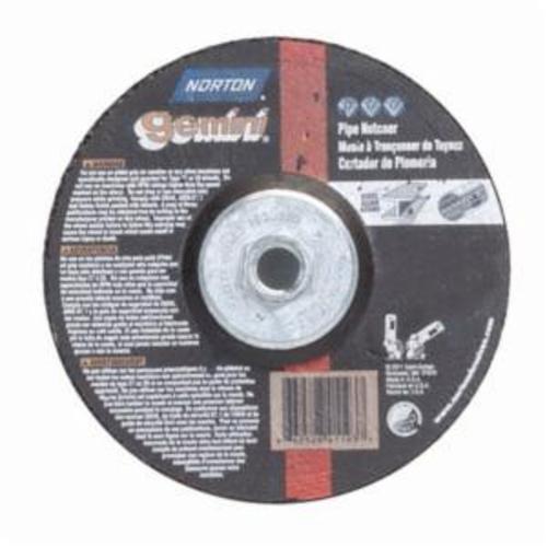 Norton® Gemini® 66252841193 DC618HGXXL Type 27/42 2XL Depressed Center Cut-Off Wheel With Quick-Change Hub, 6 in Dia x 1/8 in THK, 30 Grit, Aluminum Oxide Abrasive