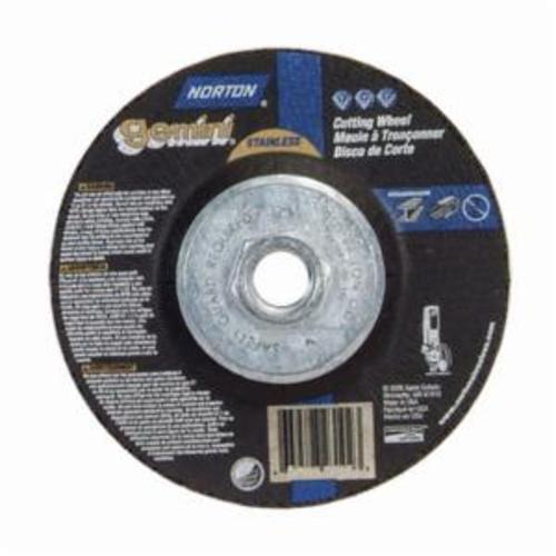 Norton® Gemini® RightCut™ 66252841904 All Purpose Cut-Off Wheel With Quick-Change Hub, 5 in Dia x 3/32 in THK, 24 Grit, Aluminum Oxide Abrasive