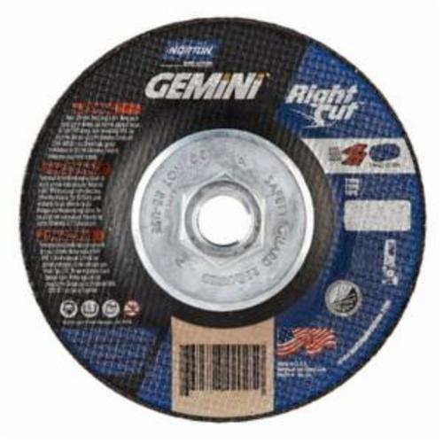 Norton® Gemini® RightCut™ 66252841913 Contaminant-Free Cut-Off Wheel With Quick-Change Hub, 4-1/2 in Dia x 0.045 in THK, 24 Grit, Aluminum Oxide Abrasive