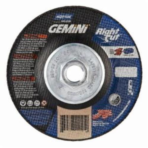 Norton® Gemini® RightCut™ 66252841917 Contaminant-Free Cut-Off Wheel With Quick-Change Hub, 6 in Dia x 0.045 in THK, 24 Grit, Aluminum Oxide Abrasive