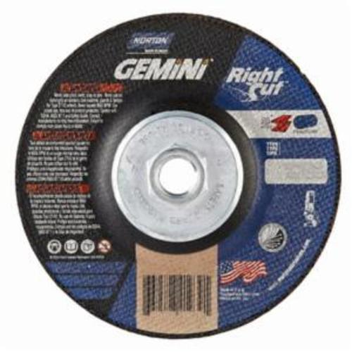 Norton® Gemini® RightCut™ 66252841939 RC5HG27 All Purpose Cut-Off Wheel With Quick-Change Hub, 5 in Dia x 0.045 in THK, 24 Grit, Aluminum Oxide Abrasive