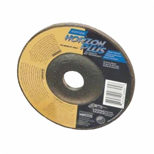 Norton® NorZon® Plus® 66252842006 Depressed Center Wheel, 4-1/2 in Dia x 0.045 in THK, 5/8 in Center Hole, 36 Grit, Ceramic/Zirconia Alumina Abrasive