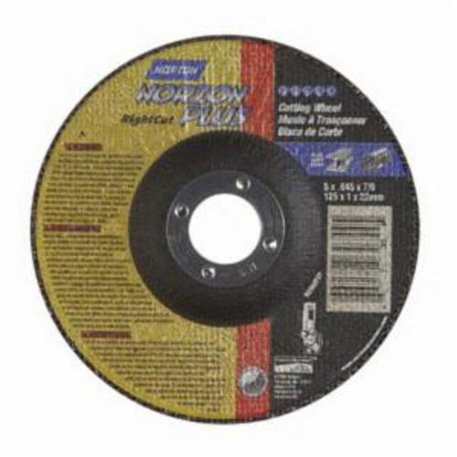 Norton®NorZon Plus® RightCut™ 66252842008 Small Diameter Cut-Off Wheel, 6 in Dia x 0.045 in THK, 7/8 in Center Hole, 36 Grit, Ceramic Alumina Abrasive