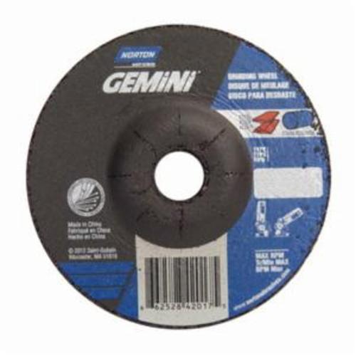 Norton® Gemini® 66252842017 DC418G All Purpose Mini Cut-Off Wheel With Quick-Change Hub, 4 in Dia x 1/8 in THK, 5/8 in Center Hole, 24 Grit, Aluminum Oxide Abrasive
