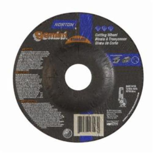 Norton® Gemini® RightCut™ 66252842028 DC45332GSS Contaminant-Free Mini Cut-Off Wheel With Quick-Change Hub, 4-1/2 in Dia x 3/32 in THK, 7/8 in Center Hole, 24 Grit, Aluminum Oxide Abrasive