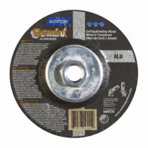 Norton® Gemini® 66252842029 DC4518HGALU Mini Cut-Off Wheel With Quick-Change Hub, 4-1/2 in Dia x 1/8 in THK, 46 Grit, Aluminum Oxide Abrasive