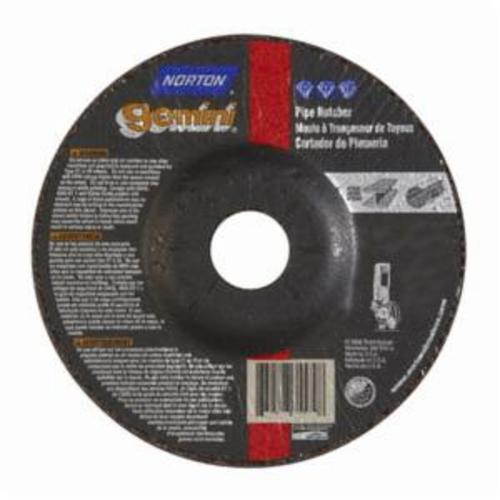 Norton® Gemini® 66252842038 DC518GXXL Type 27/42 Depressed Center 2XL Cut-Off Wheel With Quick-Change Hub, 5 in Dia x 1/8 in THK, 7/8 in Center Hole, 24 Grit, Aluminum Oxide Abrasive
