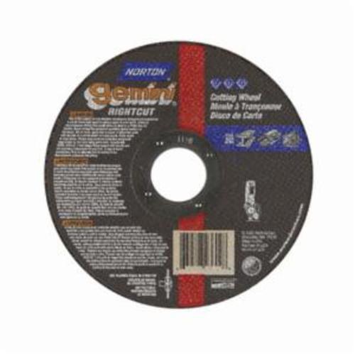 Norton® Gemini® RightCut™ 66252842160 All Purpose Cut-Off Wheel, 4-1/2 in Dia x 0.045 in THK, 7/8 in Center Hole, 24 Grit, Aluminum Oxide Abrasive