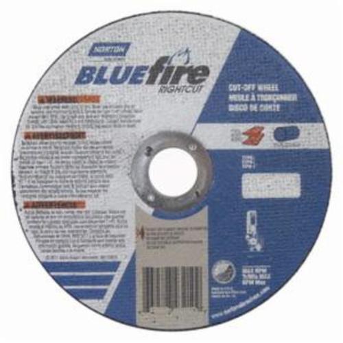 Norton®BlueFire® RightCut™ 66252842174 Small Diameter Cut-Off Wheel, 6 in Dia x 1/16 in THK, 7/8 in Center Hole, 24 Grit, Aluminum Oxide/Zirconia Alumina Abrasive