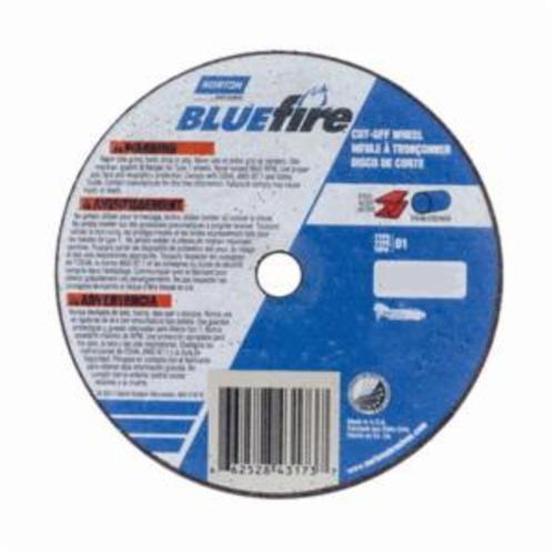 Norton®BlueFire® 66252843173 CO4035CH All Purpose Small Diameter Cut-Off Wheel, 4 in Dia x 0.035 in THK, 3/8 in Center Hole, 46 Grit, Aluminum Oxide/Zirconia Alumina Abrasive