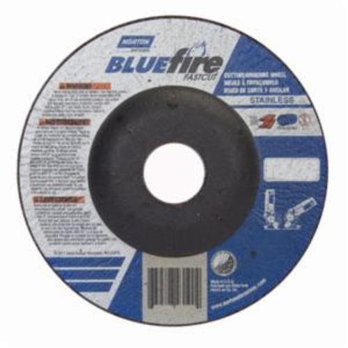 Norton® BlueFire® Fast Cut™ 66252843190 DC4518CHFC Contaminant-Free Cut-Off Wheel With Quick-Change Hub, 4-1/2 in Dia x 1/8 in THK, 7/8 in Center Hole, 24 Grit, Aluminum Oxide/Zirconia Alumina Abrasive