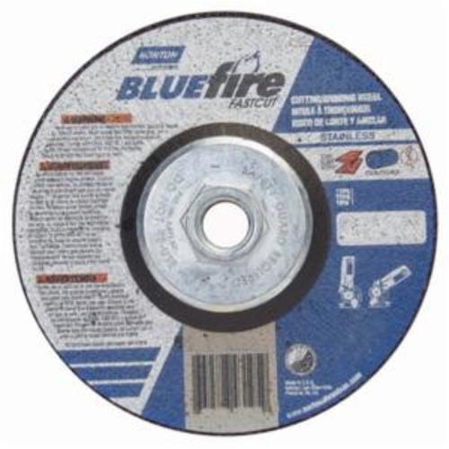 Norton® BlueFire® Fast Cut™ 66252843195 DC518HCHFC Contaminant-Free Cut-Off Wheel With Quick-Change Hub, 5 in Dia x 1/8 in THK, 24 Grit, Aluminum Oxide/Zirconia Alumina Abrasive