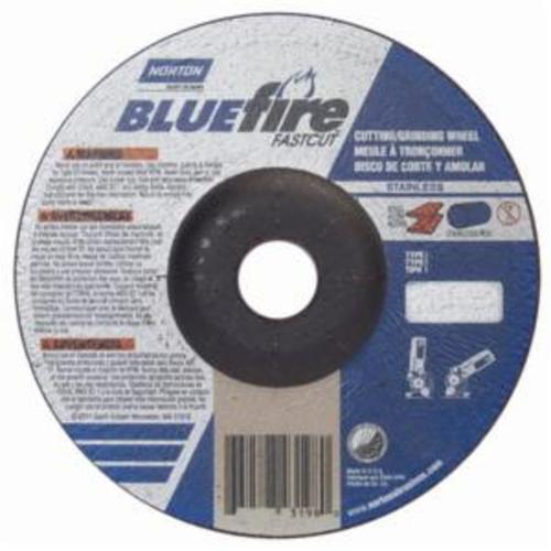 Norton® BlueFire® Fast Cut™ 66252843198 DC618CHFC Contaminant-Free Cut-Off Wheel With Quick-Change Hub, 6 in Dia x 1/8 in THK, 7/8 in Center Hole, 24 Grit, Aluminum Oxide/Zirconia Alumina Abrasive