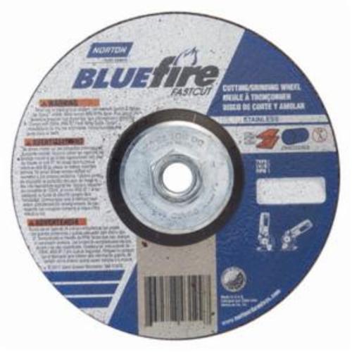Norton® BlueFire® Fast Cut™ 66252843199 DC618HCHFC Contaminant-Free Cut-Off Wheel With Quick-Change Hub, 6 in Dia x 1/8 in THK, 24 Grit, Aluminum Oxide/Zirconia Alumina Abrasive