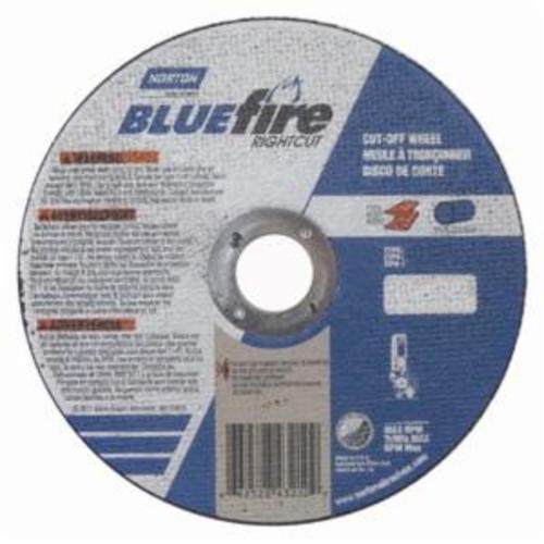 Norton®BlueFire® RightCut™ 66252843210 RC6CH Small Diameter Cut-Off Wheel, 6 in Dia x 1/16 in THK, 7/8 in Center Hole, 36 Grit, Aluminum Oxide/Zirconia Alumina Abrasive