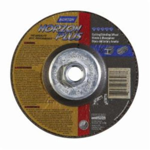 Norton® NorZon® Plus® 66252843330 DC518HNZP All Purpose Cut-Off Wheel With Quick-Change Hub, 5 in Dia x 1/8 in THK, 24 Grit, Ceramic Alumina/Zirconia Alumina Abrasive