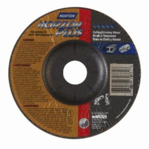 Norton® NorZon® Plus® 66252843331 DC518NZP All Purpose Cut-Off Wheel With Quick-Change Hub, 5 in Dia x 1/8 in THK, 7/8 in Center Hole, 24 Grit, Ceramic Alumina/Zirconia Alumina Abrasive