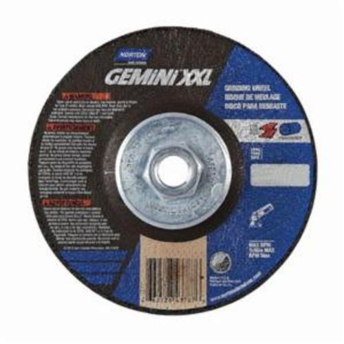 Norton® Gemini® 66252843787 DC514HGXXL Type 27 2XL Depressed Center Cut-Off Wheel, 5 in Dia x 1/4 in THK, 24 Grit, Aluminum Oxide Abrasive