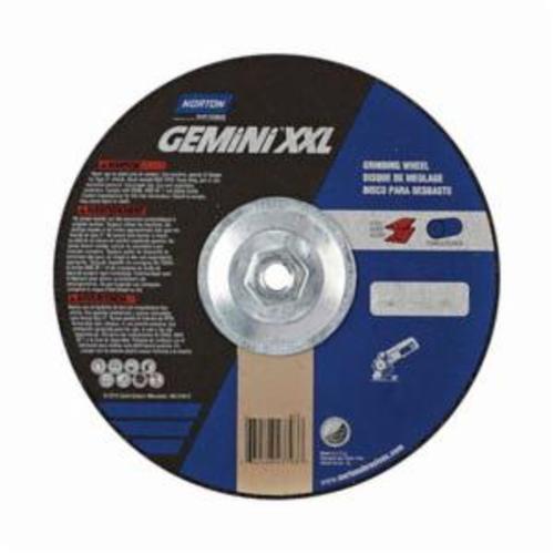 Norton® Gemini® 66252843793 DC914HGXXL Type 27 2XL Depressed Center Cut-Off Wheel, 9 in Dia x 1/4 in THK, 24 Grit, Aluminum Oxide Abrasive