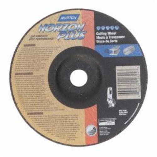 Norton® NorZon® Plus® 66252912624 DC7125NZP All Purpose Cut-Off Wheel With Quick-Change Hub, 7 in Dia x 1/8 in THK, 7/8 in Center Hole, 24 Grit, Ceramic Alumina/Zirconia Alumina Abrasive