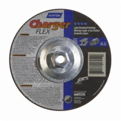 Norton® Gemini® 66252917052 DC718HCHFLEX36 Flexible Cut-Off Wheel With Quick-Change Hub, 7 in Dia x 1/8 in THK, 36 Grit, Aluminum Oxide Abrasive