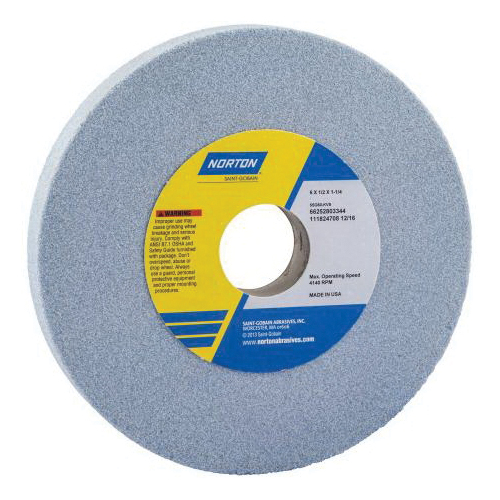 Norton® 66253044090 5SG Straight Toolroom Wheel, 8 in Dia x 1/2 in THK, 1-1/4 in Center Hole, 46 Grit, Ceramic Alumina/Friable Aluminum Oxide Abrasive