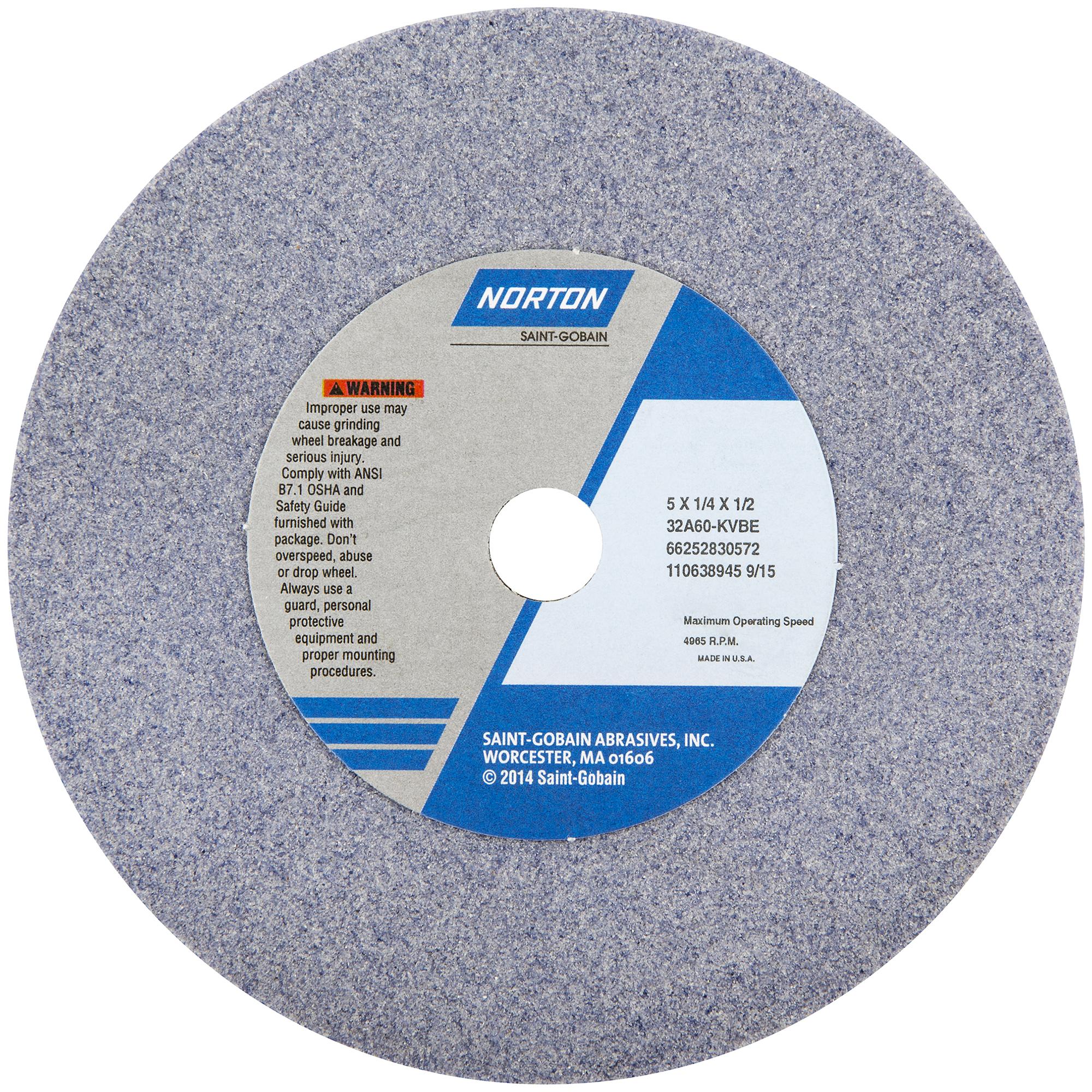Norton® 66253044173 Thread Grinding Wheel, 8 in Dia Wheel x 3/4 in THK Wheel, 1-1/4 in Center Hole, 60 Grit, Aluminum Oxide Abrasive