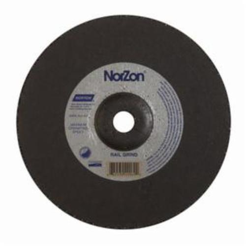 Norton® NorZon® III 66253049069 Depressed Center Wheel, 9 in Dia x 1/4 in THK, 7/8 in Center Hole, 24 Grit, Ceramic Alumina/Zirconia Alumina Abrasive