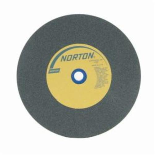 Norton® Gemini® Crystolon® 66253160366 Straight Bench and Pedestal Grinding Wheel, 10 in Dia x 1 in THK, 1 in Center Hole, 80 Grit, Silicon Carbide Abrasive