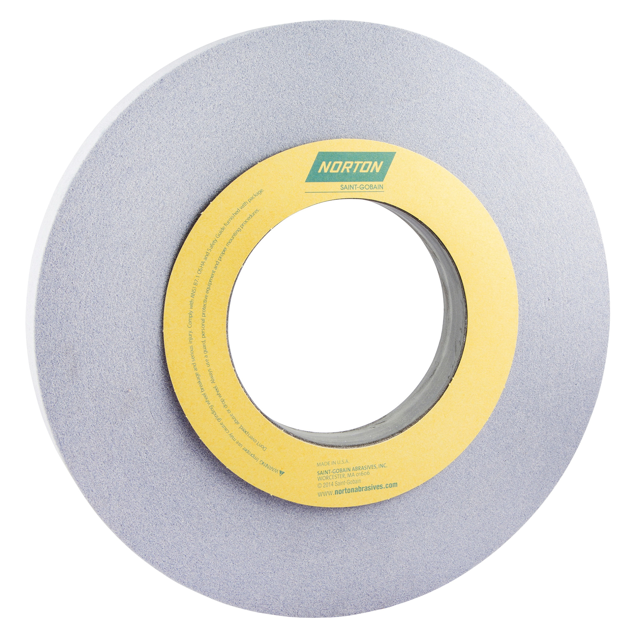 Norton® 66253262696 32A Straight Toolroom Wheel, 12 in Dia x 1 in THK, 5 in Center Hole, 80 Grit, Aluminum Oxide Abrasive
