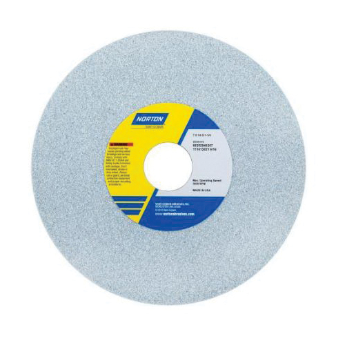 Norton® Quantum™ 66253293579 5NQ Straight Toolroom Wheel, 7 in Dia x 1/4 in THK, 1-1/4 in Center Hole, 60 Grit, Ceramic Alumina Abrasive