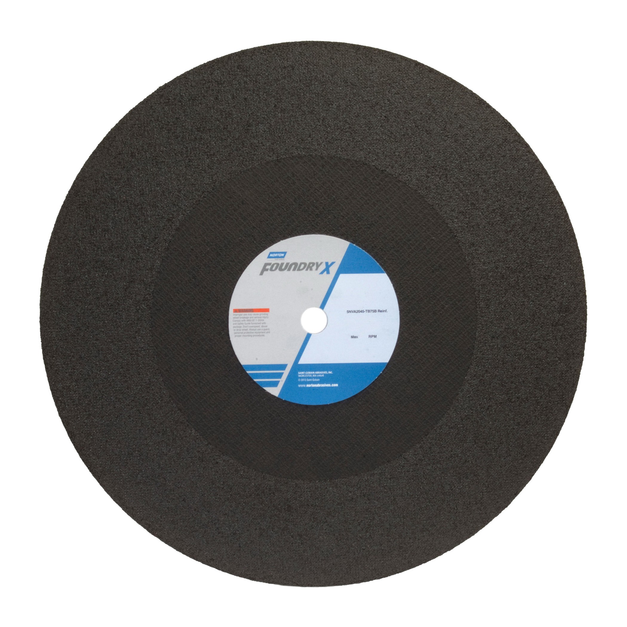 Norton®Foundry X™ 66253347702 U57A General Purpose Cut-Off Wheel, 20 in Dia x 3/16 in THK, 1 in Center Hole, 30 Grit, Aluminum Oxide Abrasive