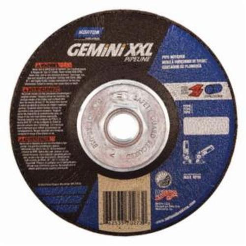 Norton® Gemini® 66253370273 Pipe Notching Depressed Center Wheel, 5 in Dia x 1/8 in THK, 30 Grit, Aluminum Oxide Abrasive