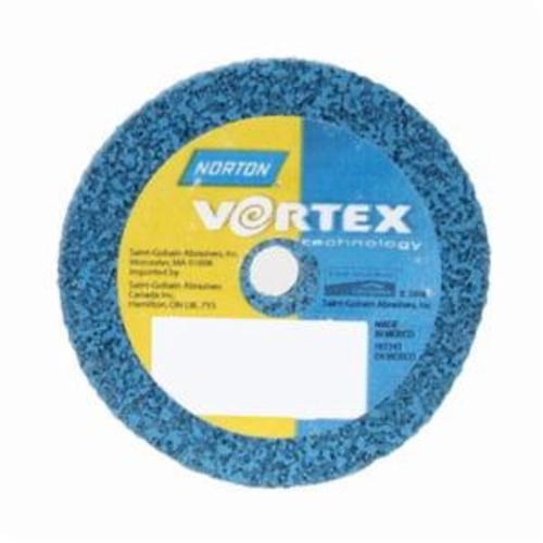 Norton® Bear-Tex® Rapid Blend™ Vortex® 66254425657 Non-Woven Unified Wheel, 2 in Dia, 1/8 in Center Hole, 1/8 in W Face, Medium Grade, Aluminum Oxide Abrasive