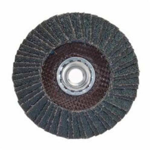 Norton® PowerFlex® 66254472671 R828 Arbor Thread Standard Density Coated Abrasive Flap Disc, 7 in Dia, P60 Grit, Coarse Grade, Zirconia Alumina Abrasive, Type 27 Flat Disc