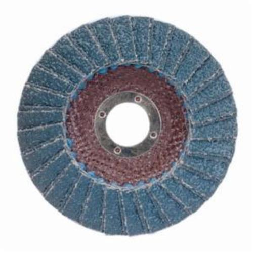 Norton® PowerFlex® 66254491776 R828 Center Mount Standard Density Coated Abrasive Flap Disc, 6 in Dia, 7/8 in Center Hole, P40 Grit, Extra Coarse Grade, Zirconia Alumina Abrasive, Type 29 Conical Disc