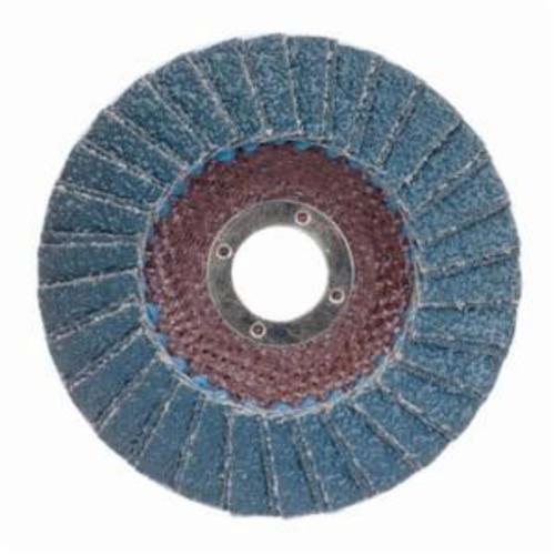 Norton® PowerFlex® 66254491777 R828 Center Mount Standard Density Coated Abrasive Flap Disc, 6 in Dia, 7/8 in Center Hole, P60 Grit, Coarse Grade, Zirconia Alumina Abrasive, Type 29 Conical Disc