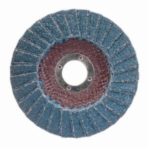 Norton® PowerFlex® 66254491778 R828 Center Mount Standard Density Coated Abrasive Flap Disc, 6 in Dia, 7/8 in Center Hole, P80 Grit, Coarse Grade, Zirconia Alumina Abrasive, Type 29 Conical Disc