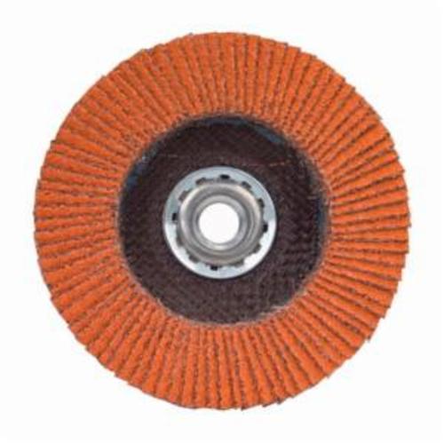 Norton® Blaze® 66254499894 R980P Arbor Thread High Density Coated Abrasive Flap Disc, 4-1/2 in Dia, 36 Grit, Extra Coarse Grade, Ceramic Alumina Abrasive, Type 27 Flat Disc
