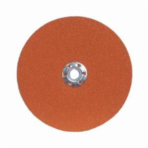 Norton® Blaze® 66261029863 SG F980 Heavy Duty Coated Locking Abrasive Disc, 7 in Dia, 5/8-11 Center Hole, 36 Grit, Extra Coarse Grade, Premium Ceramic Alumina Abrasive, Speed Change Fastener Attachment