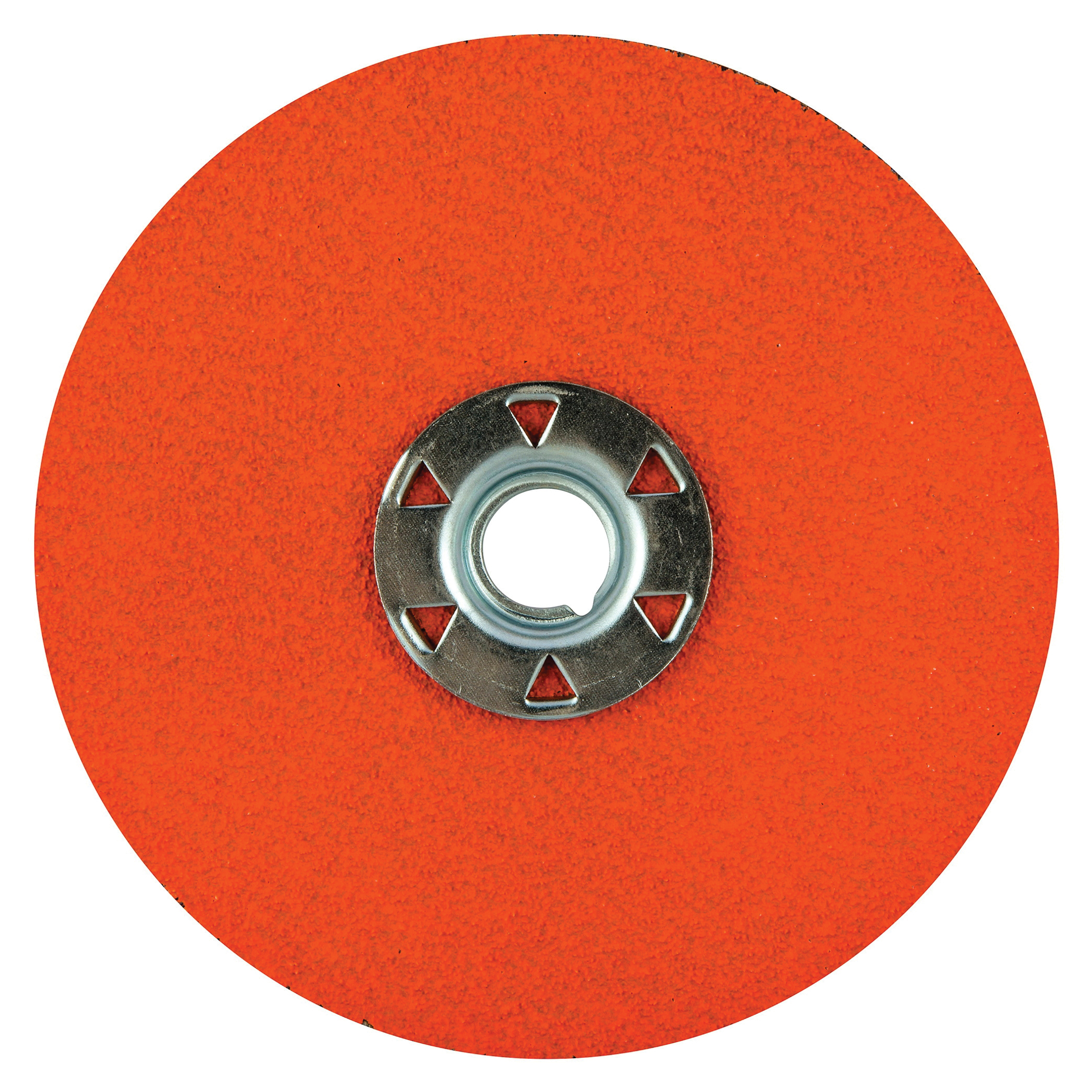 Norton® Blaze® 66261042247 SG F980 Heavy Duty Coated Locking Abrasive Disc, 4-1/2 in Dia, 5/8-11 Center Hole, 60 Grit, Coarse Grade, Premium Ceramic Alumina Abrasive, Speed Change Fastener Attachment