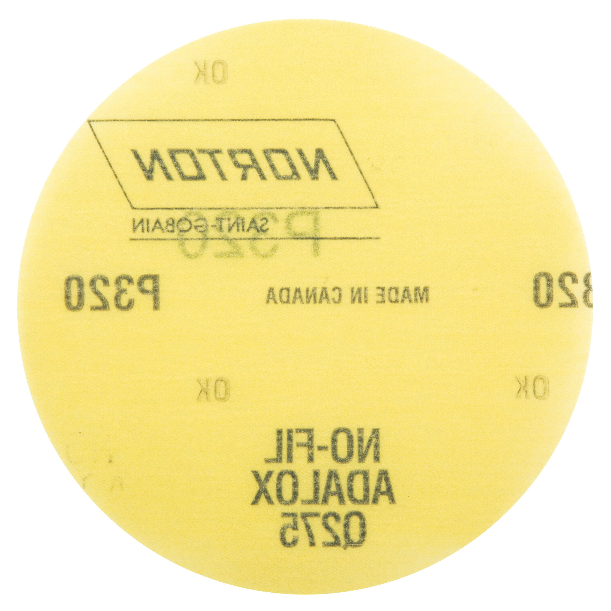 Norton® No-Fil® NorGrip® 66261101607 Q275 Hook and Loop Disc, 5 in Dia, P320 Grit, Aluminum Oxide Abrasive, 3 mil Anti-Loading Paper Backing