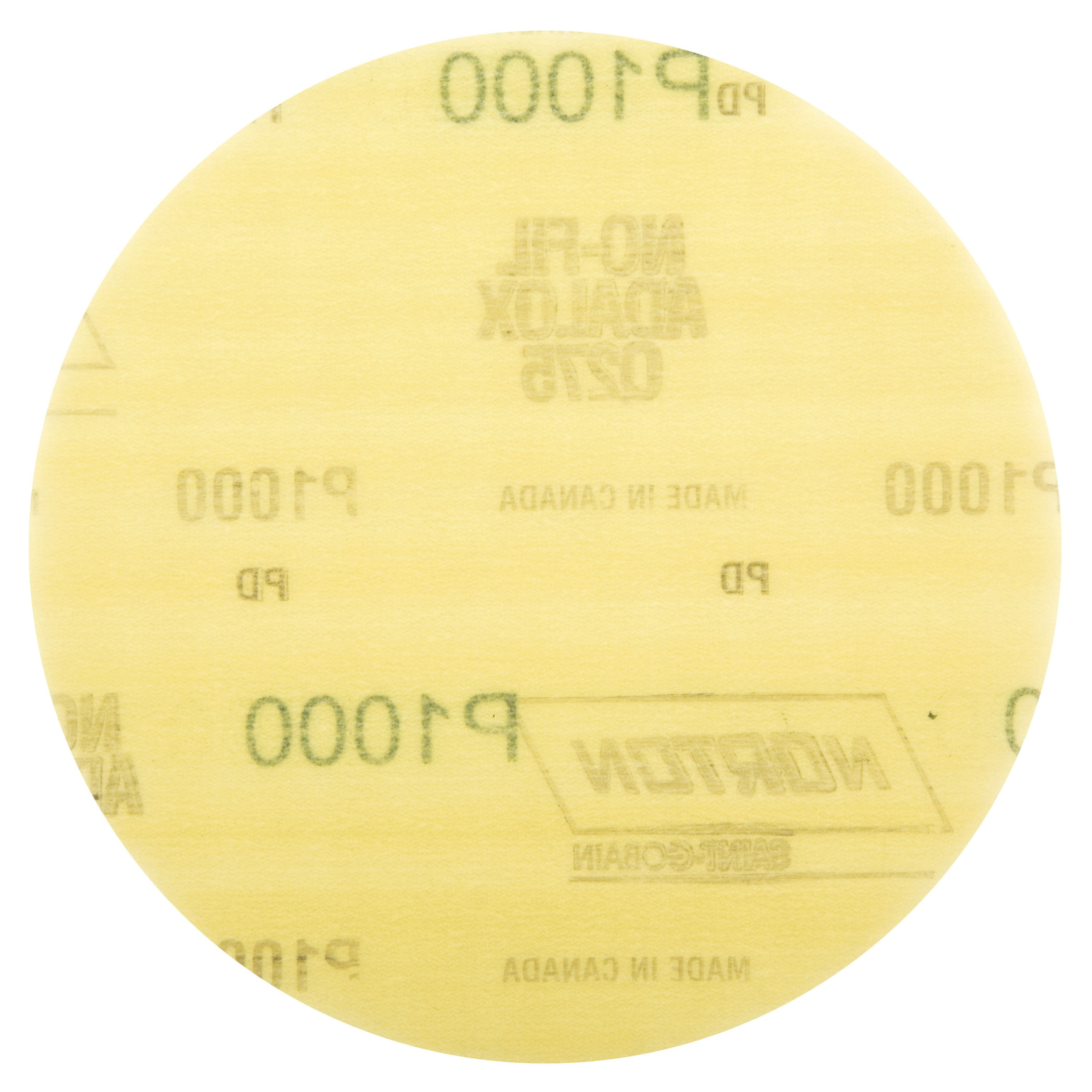 Norton® No-Fil® NorGrip® 66261101617 Q275 Hook and Loop Disc, 6 in Dia, P1000 Grit, Ultra Fine Grade, Aluminum Oxide Abrasive, 3 mil Anti-Loading Paper Backing
