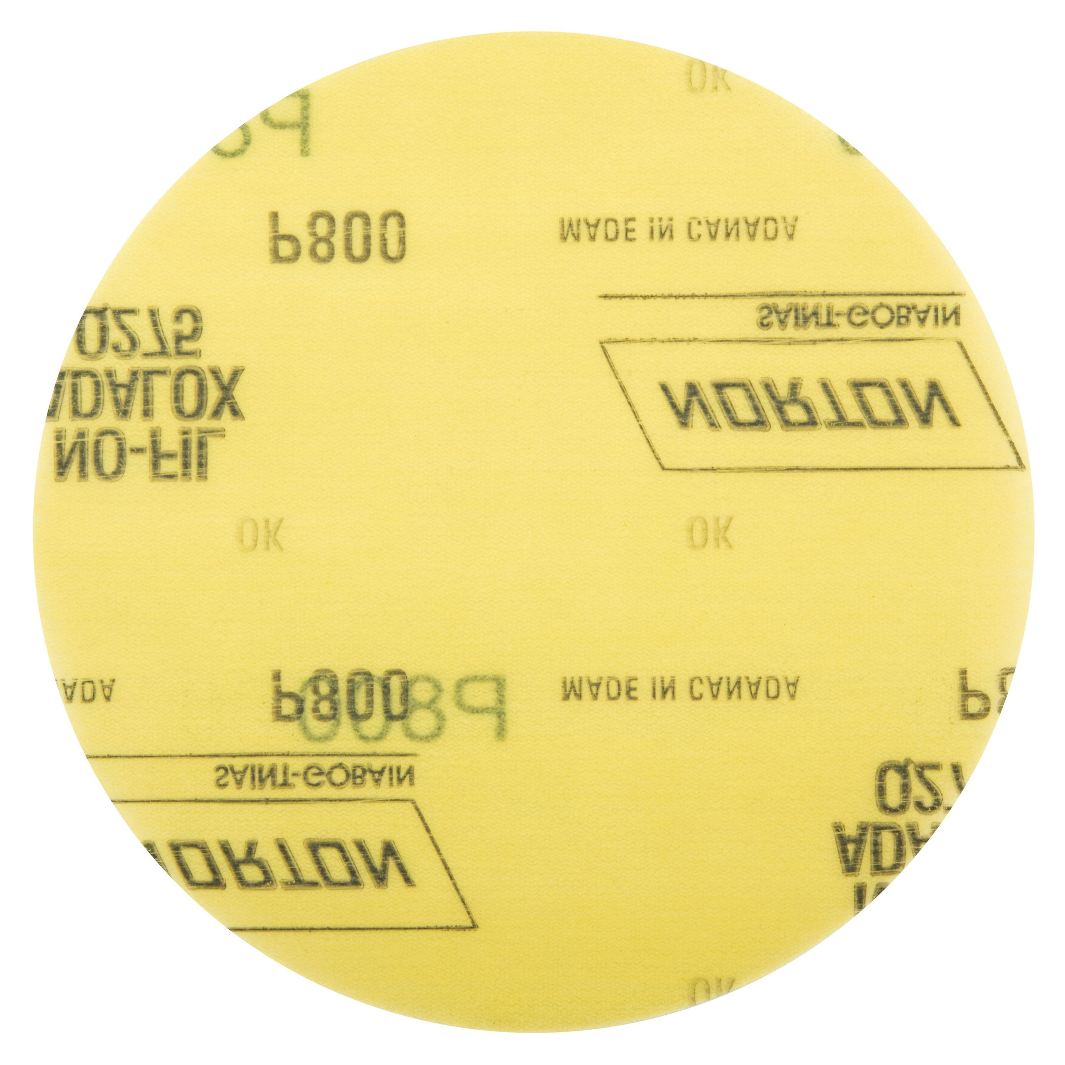 Norton® No-Fil® NorGrip® 66261101618 Q275 Hook and Loop Disc, 6 in Dia, P800 Grit, Ultra Fine Grade, Aluminum Oxide Abrasive, 3 mil Anti-Loading Paper Backing
