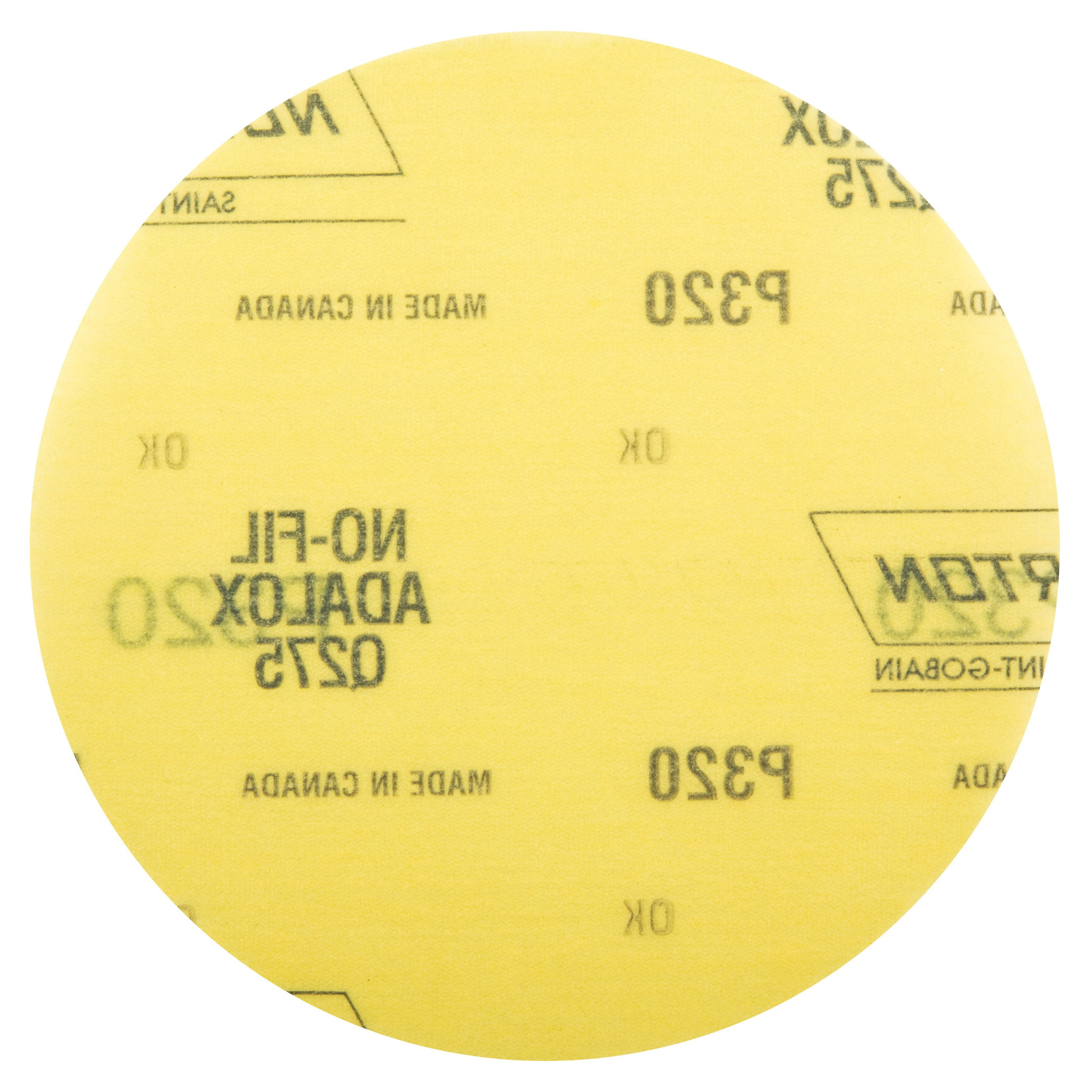 Norton® No-Fil® NorGrip® 66261101622 Q275 Hook and Loop Disc, 6 in Dia, P320 Grit, Extra Fine Grade, Aluminum Oxide Abrasive, 3 mil Anti-Loading Paper Backing