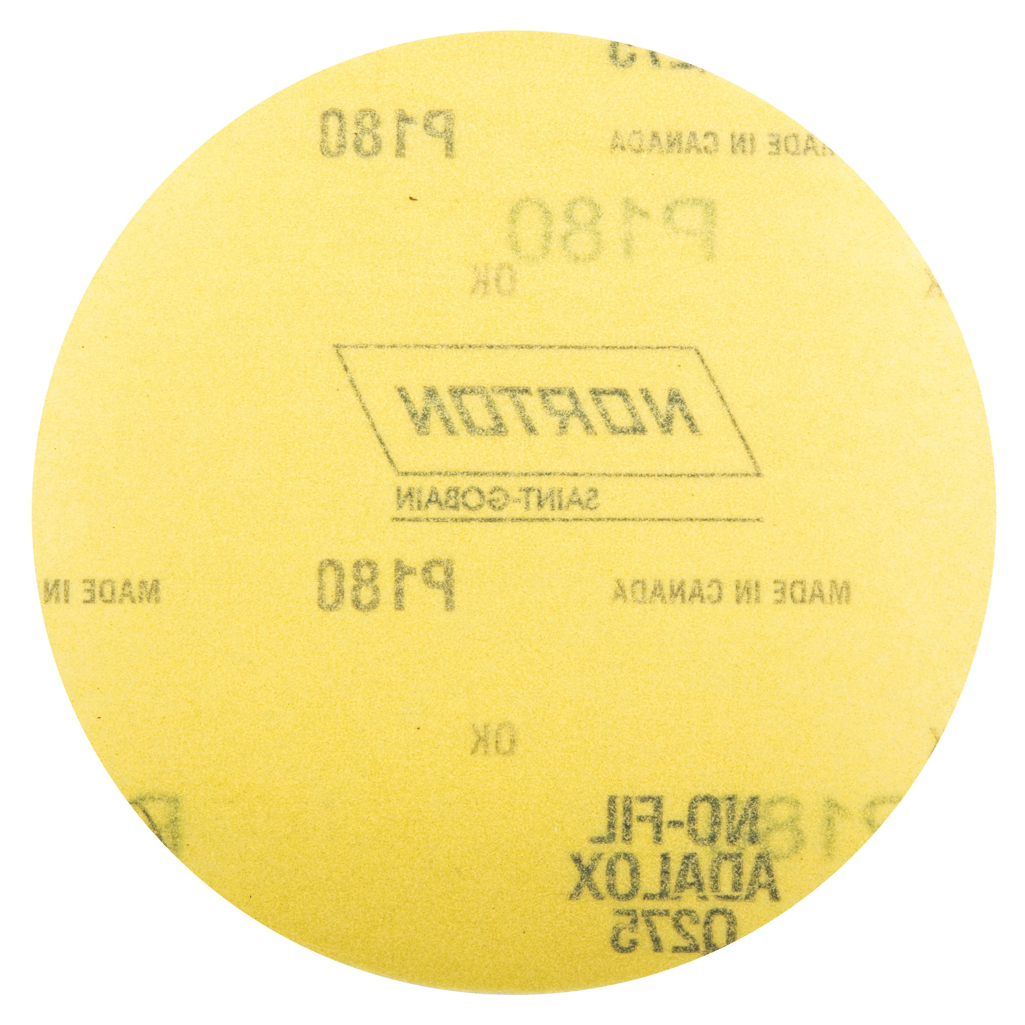 Norton® No-Fil® NorGrip® 66261101625 Q275 Hook and Loop Disc, 6 in Dia, P180 Grit, Fine Grade, Aluminum Oxide Abrasive, 3 mil Anti-Loading Paper Backing