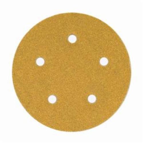 Norton® No-Fil® Adalox® 66261130227 A290 Hook and Loop Disc, 5 in Dia, P320 Grit, Extra Fine Grade, Aluminum Oxide Abrasive, Latex Paper Backing